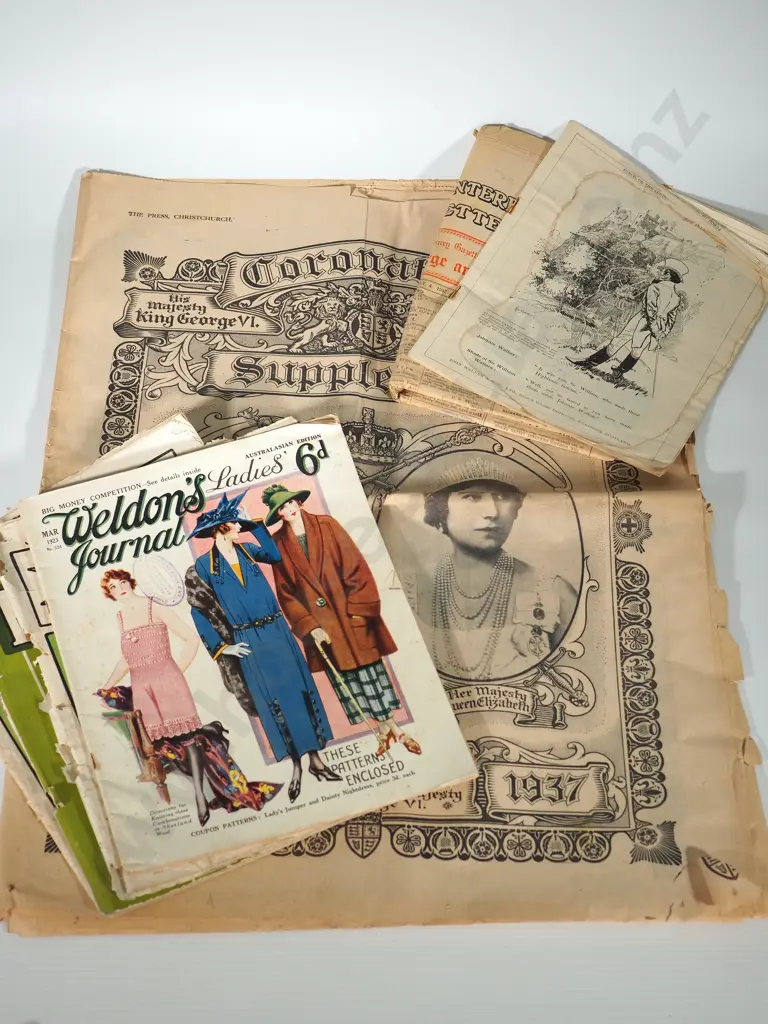 Several Early Magazines & Two 1937 Coronation Related New Zealand Newspapers Image 1++