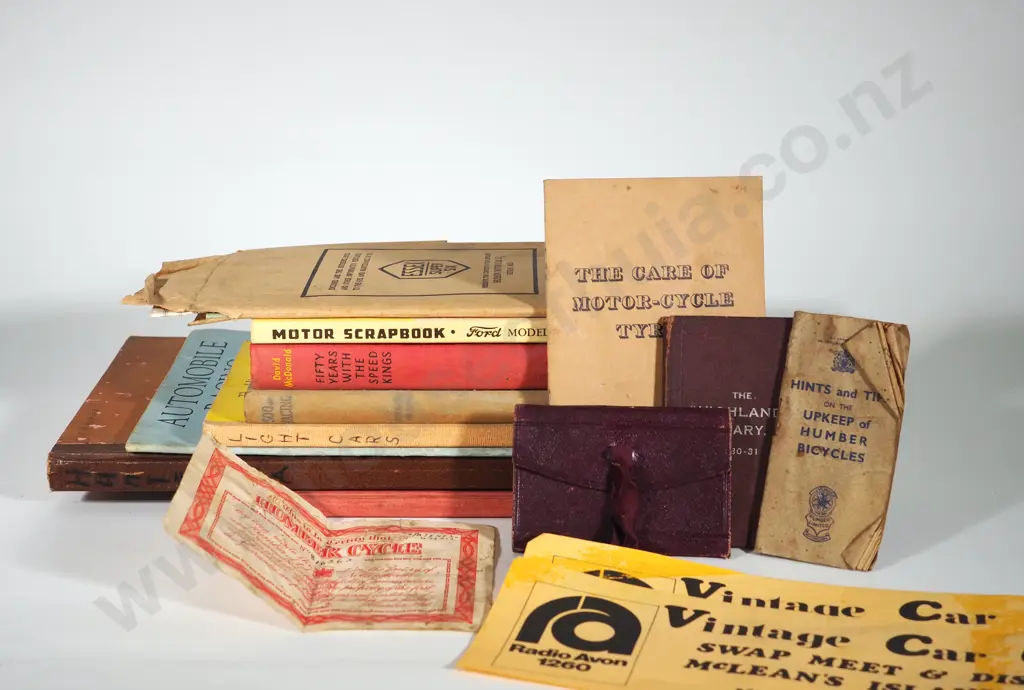 Lot of Automobile Related Books & New Zealand Printed Ephemera Image 1++