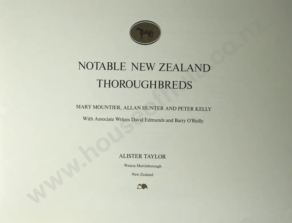 "Notable New Zealand Thoroughbreds": Alister Taylor - Perfect Condition Image 1++