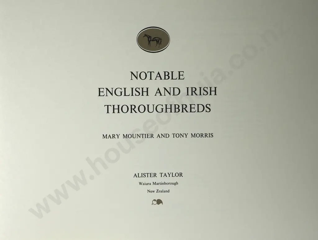 "Notable English & Irish Thoroughbreds": Alister Taylor - Mint Condition Image 1++