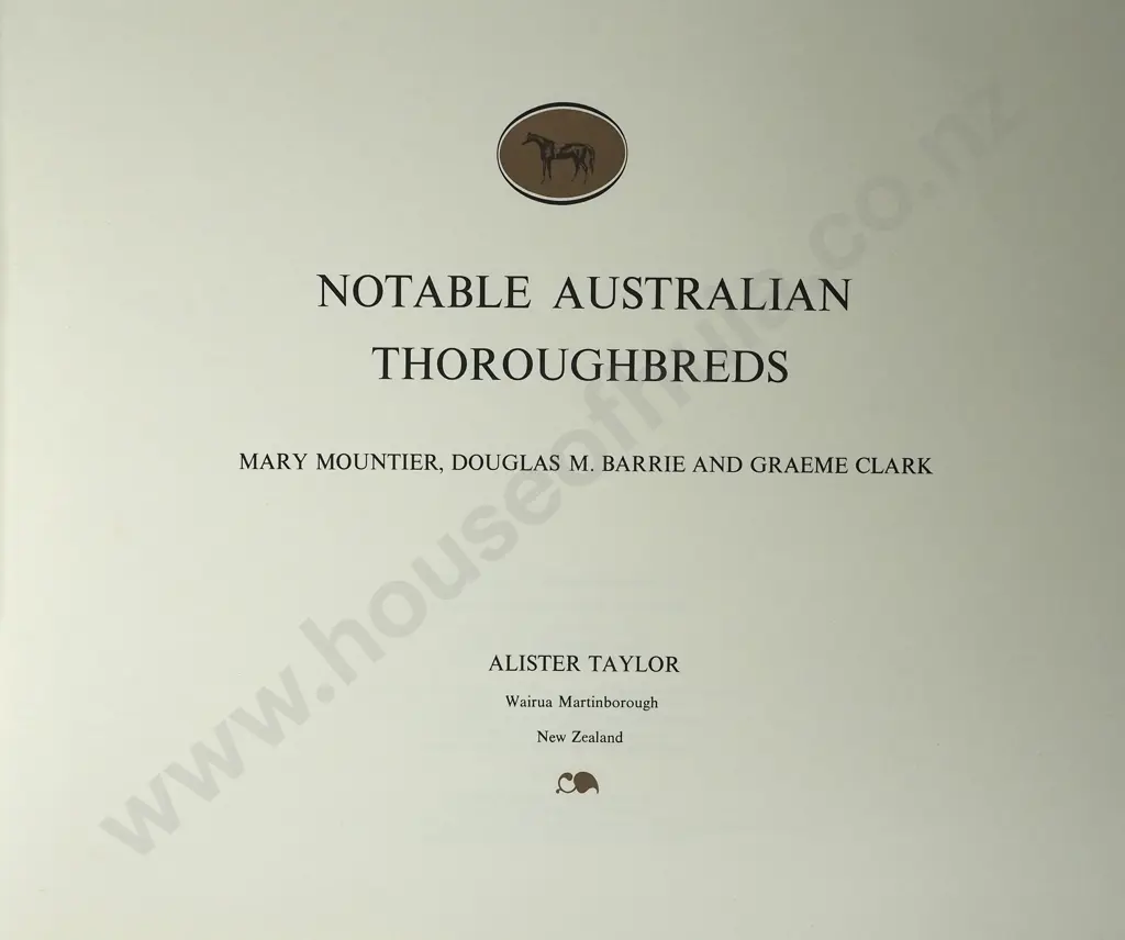 "Notable Australian Thoroughbreds": Alister Taylor - Mint Condition Image 1++