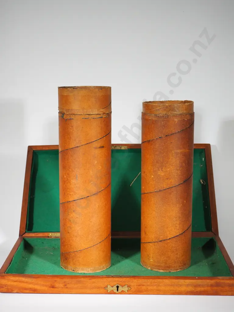 Substantial Felt Lined Wooden Box & Cardboard Ammunition Cartridge Image 1++