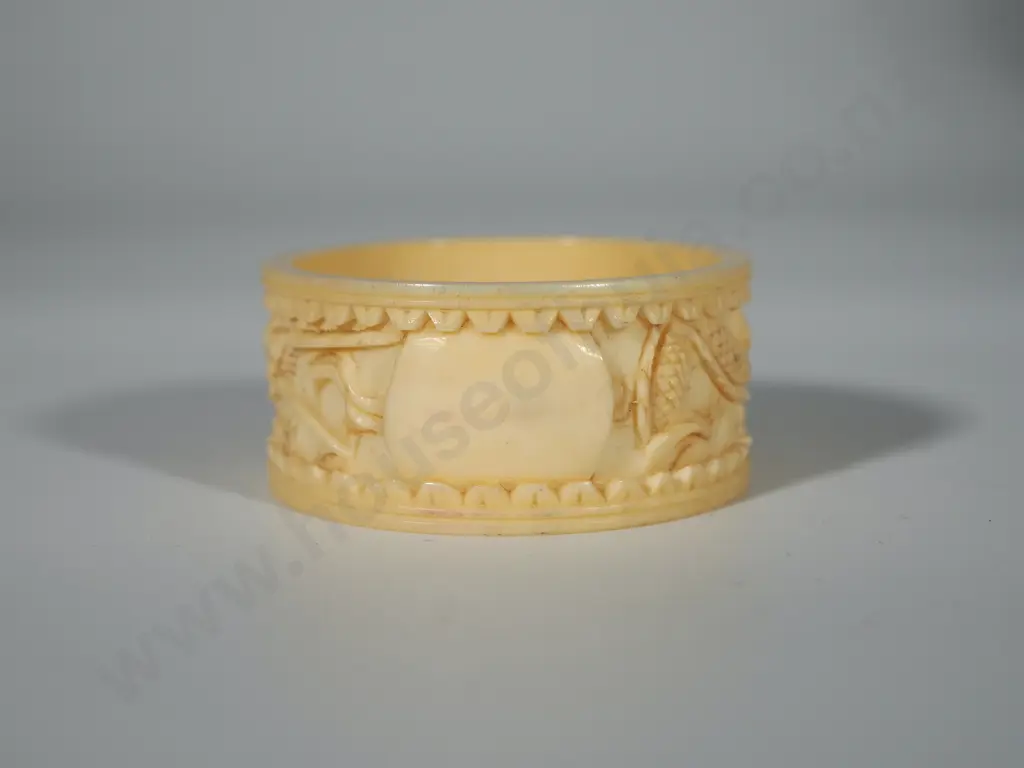 Carved Bone Napkin Ring Image 1++