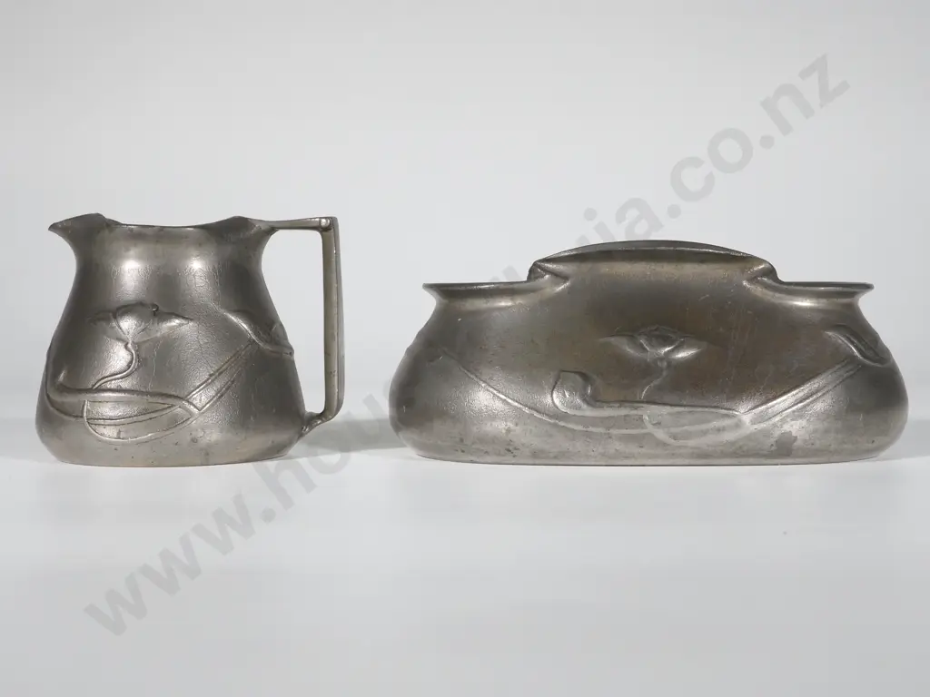 Pair of Antique Archibald Knox Tudric Pewter Pieces - 025 3 Image 1++