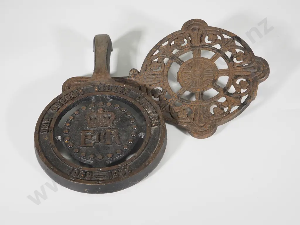 Two Cast Iron Trivets - One Commemorative Jubilee of Queen Elizabeth II Image 1++