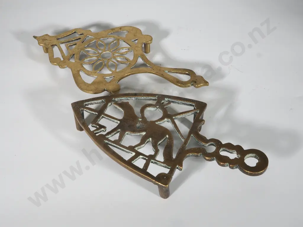 Two Brass Decorative Trivets Image 1++