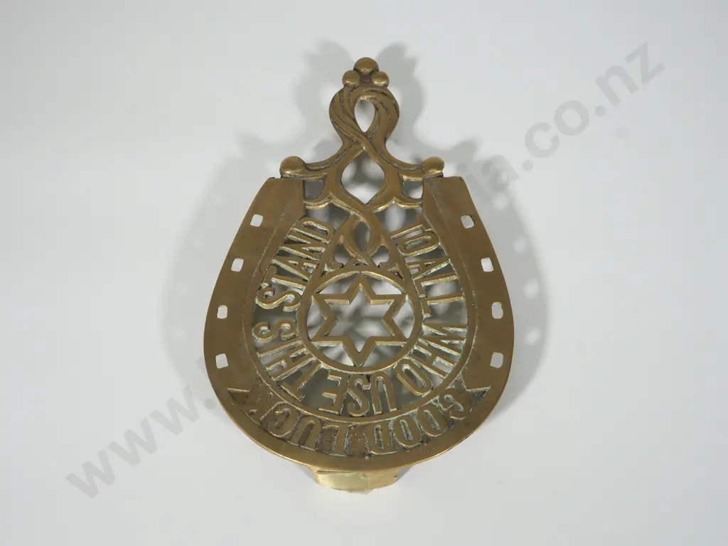 Antique Trivet "Good Luck To All Who Use This Stand" Image 1++