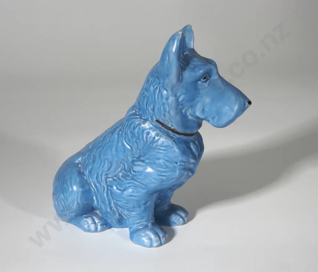 Striking Blue Mid Century Sylvac Dog Figure Image 1++