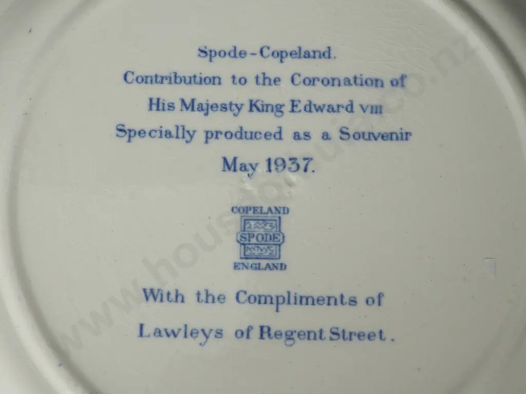 Unusual Spode Edward VIII Coronation Plate Image 1++