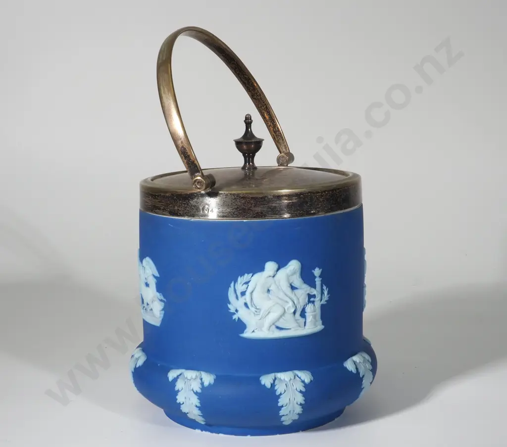 Antique S/P Wedgwood Biscuit Barrel Image 1++