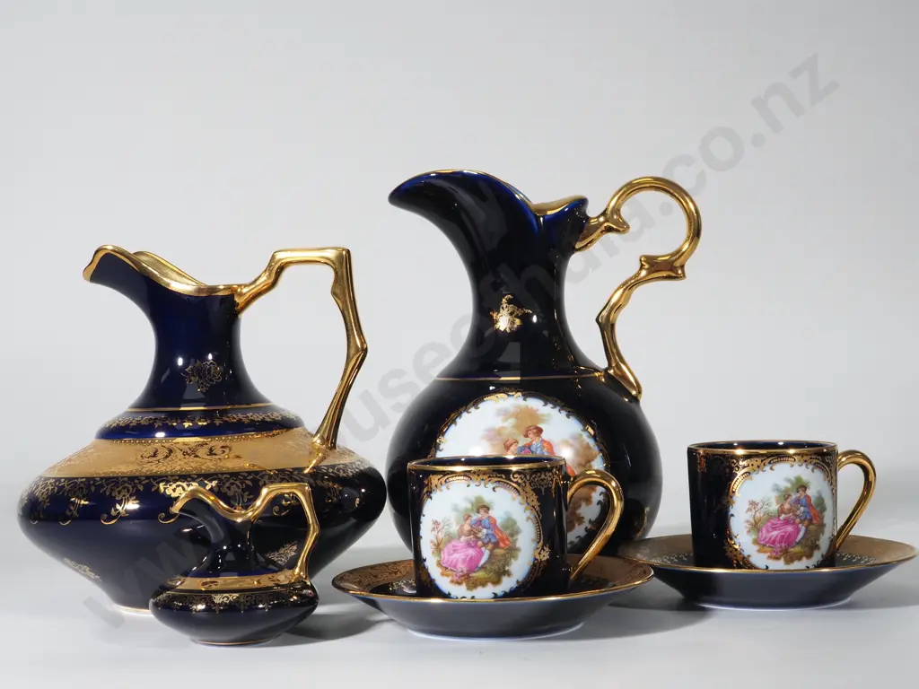 Stunning Limoges Tea Set w Three Jugs & Two Demitasses Image 1++