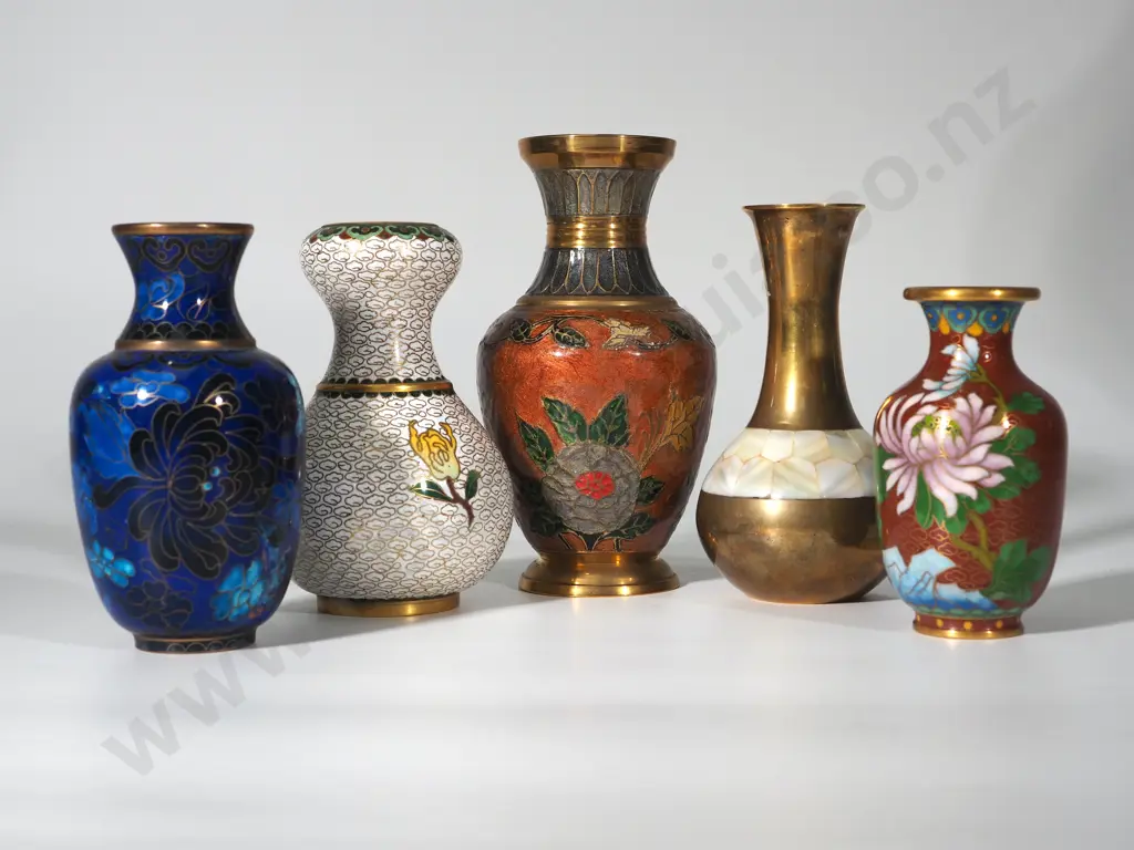 Five Decorative Colourful Oriental Vases Image 1++