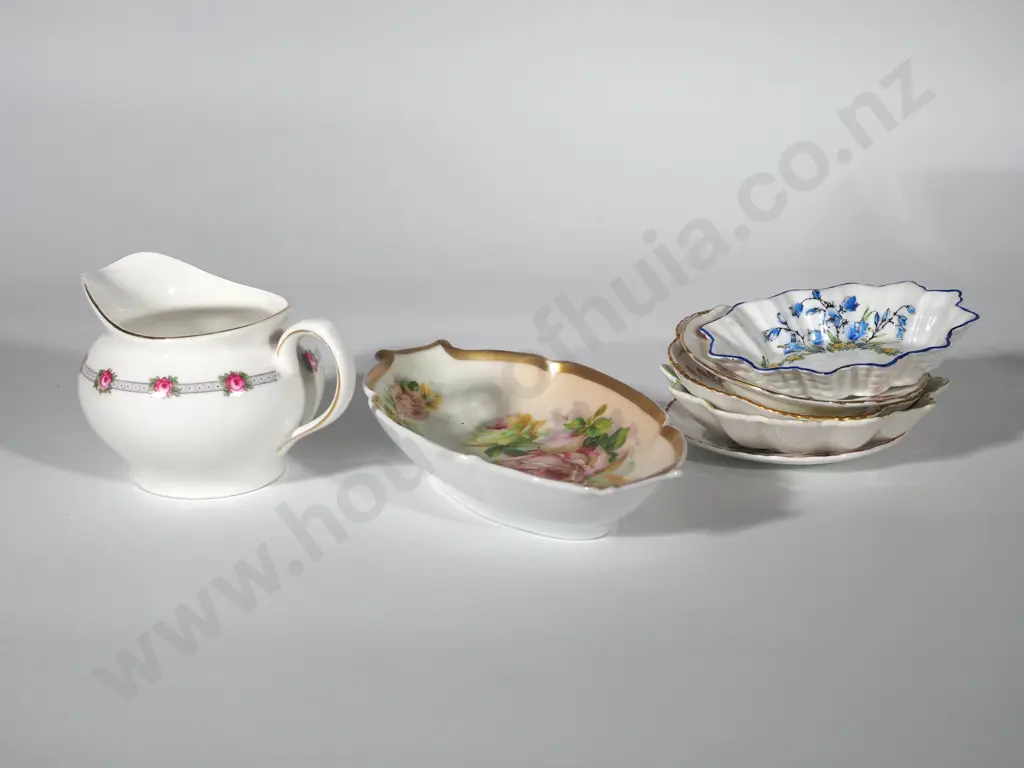 Lot of Six Sweet Dishes & Milk Jug - Royal Doulton / Crown Derby Etc Image 1++