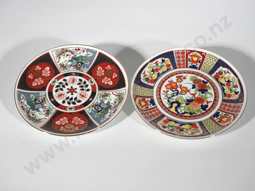 Two Imari Style Side Plates w Hangers Attached on Reverse Image 1++