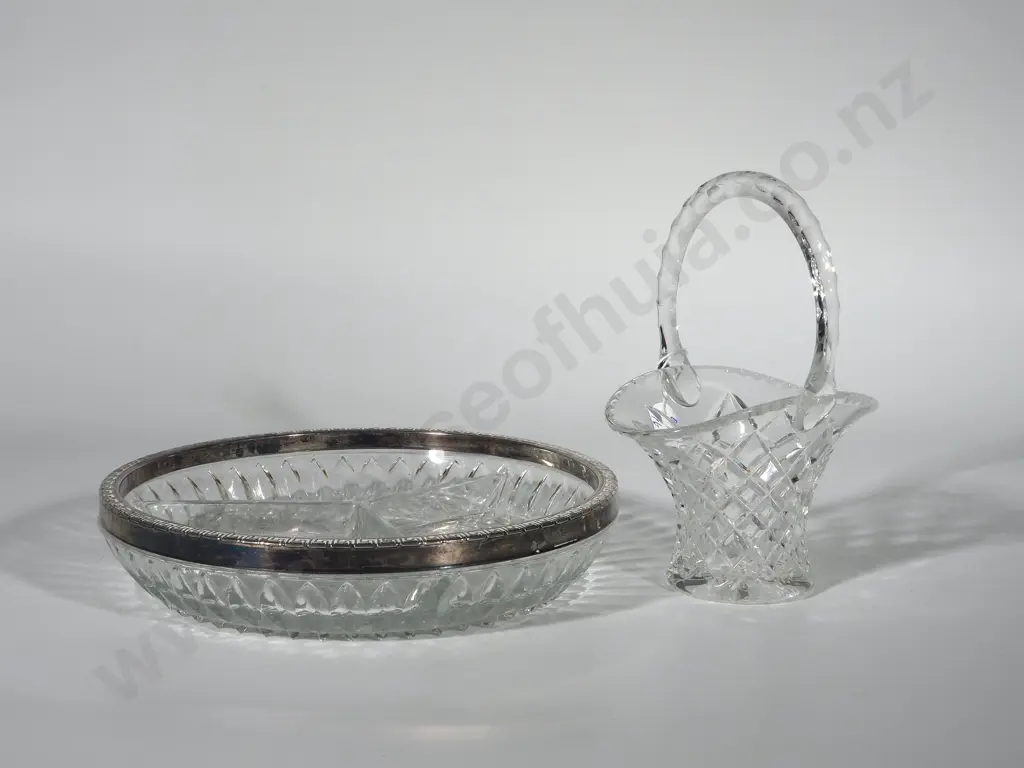 Cut Crystal S/P Topped Bowl & Cut Cyrstal Bowl Image 1++