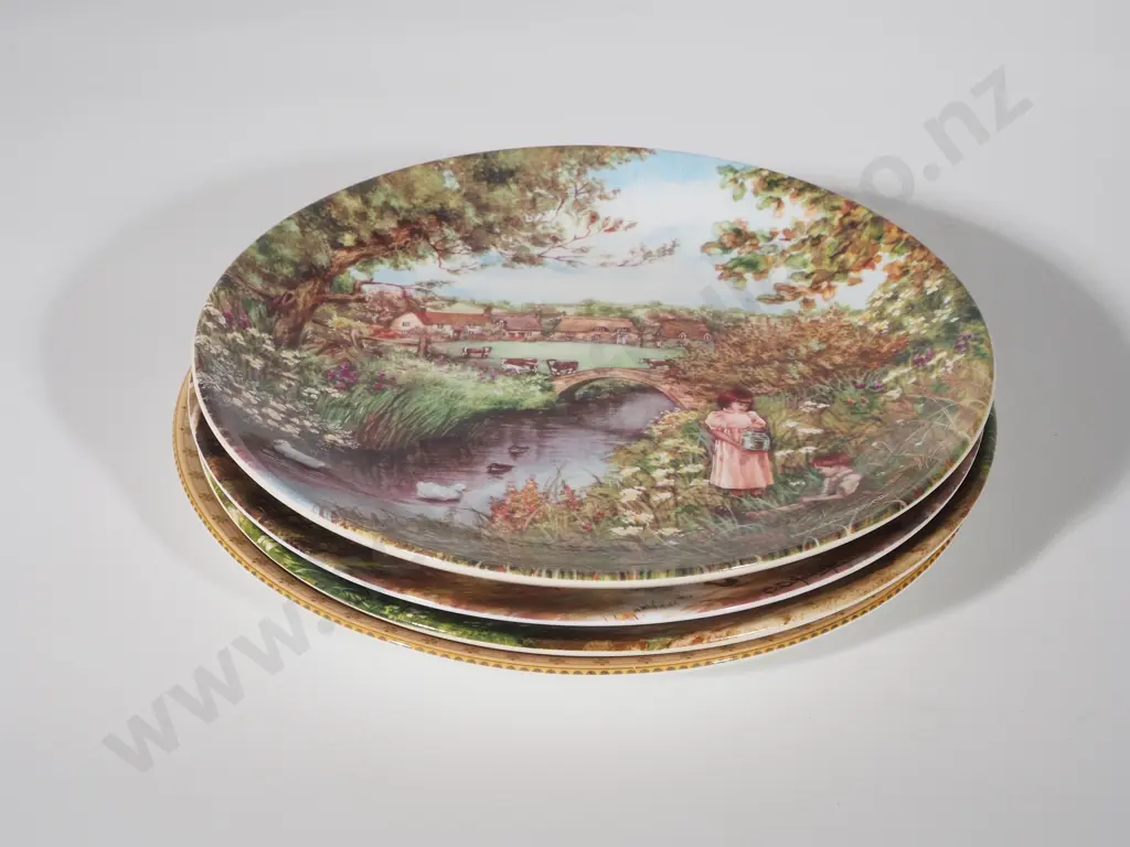 Three Wedgwood Limited Edition Decorative Plates from Different Series and One Royal Doulton Plate Image 1++
