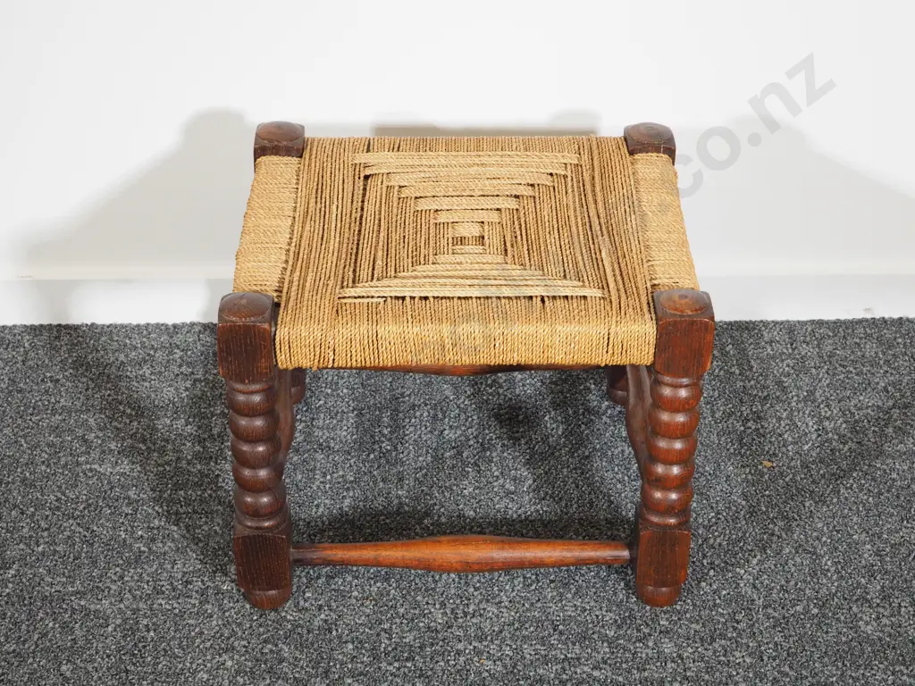 Small Cane Topped Stool Image 1++
