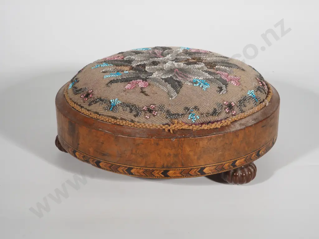 Victorian Tapestry Footstool Image 1++