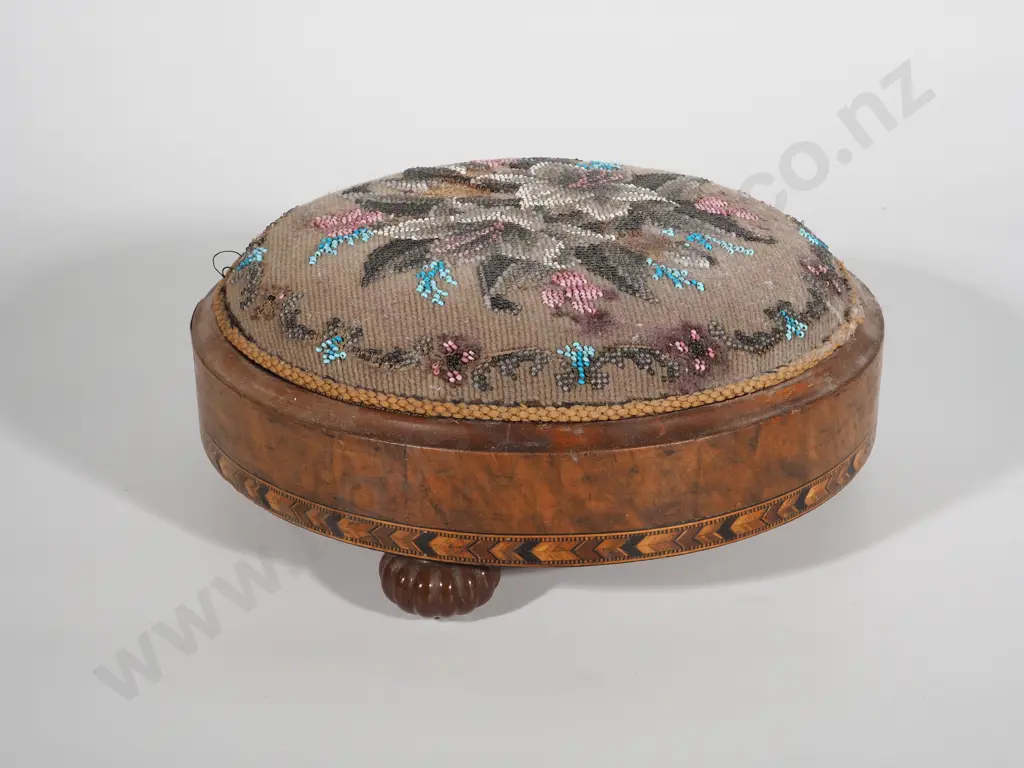Victorian Tapestry Footstool Image 1++