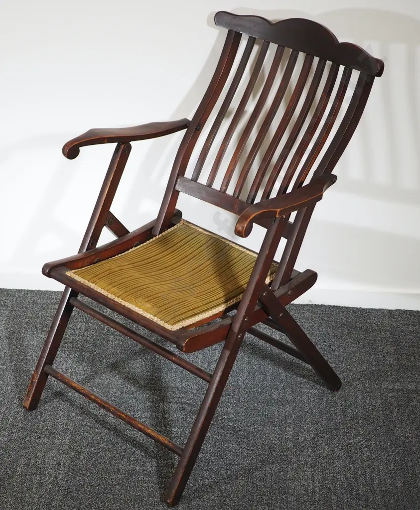 Antique Folding Campaign Chair Image 1++
