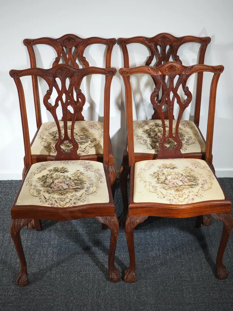 Four Chairs w Ball & Claw Feet Image 1++
