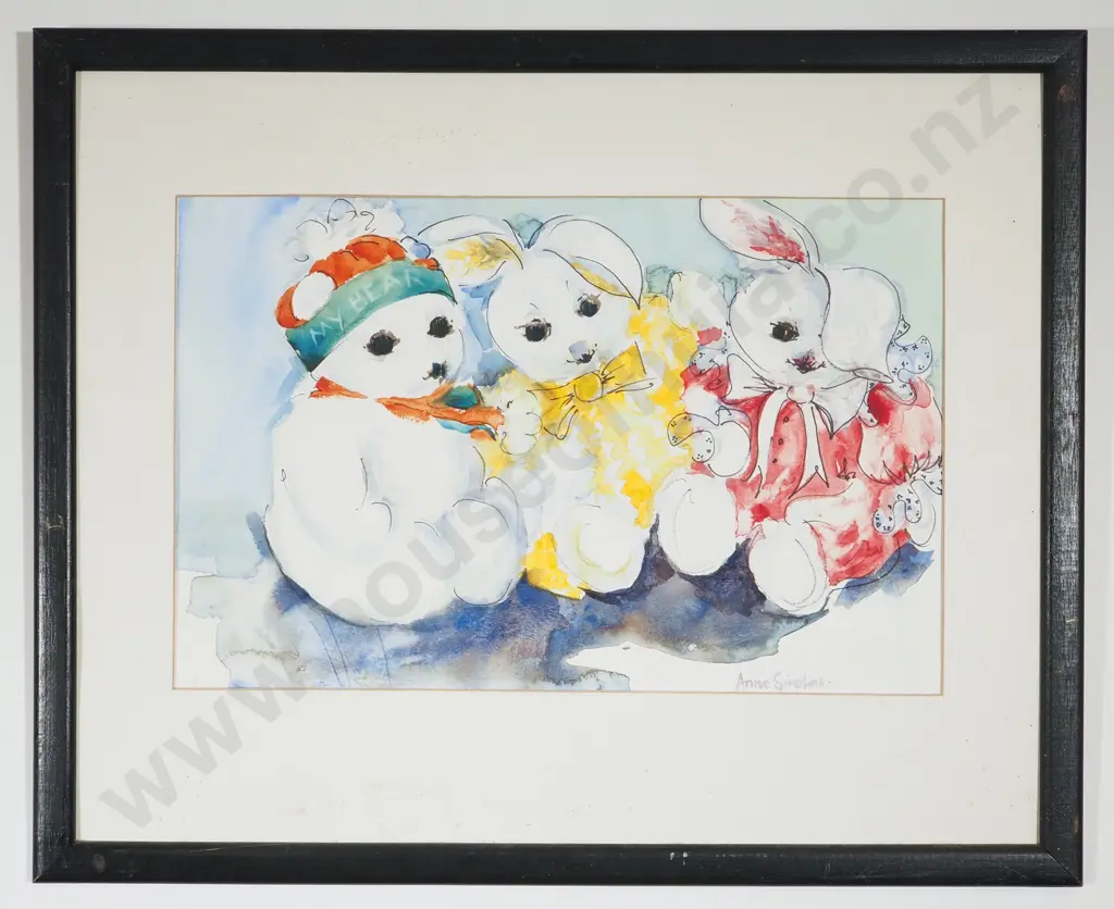 Anne Sinclair Watercolour of Bunnies Image 1++