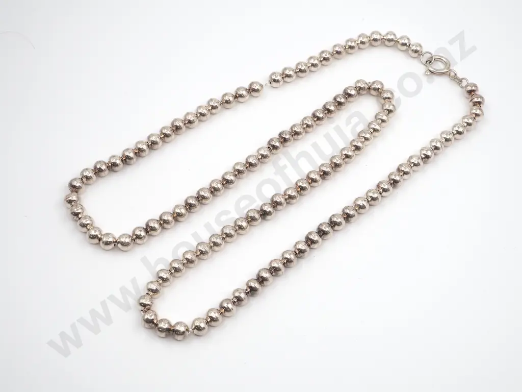 Sterling Silver Bead Necklace Image 1++