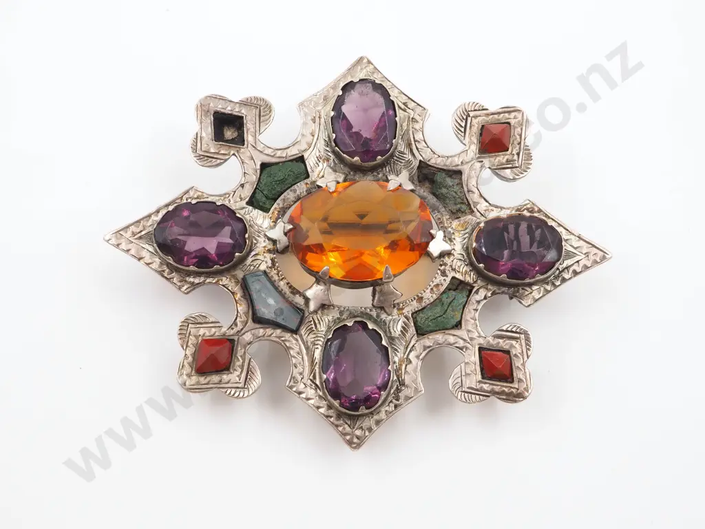 Sterling Silver Scottish Brooch, Stamped A/F Image 1++