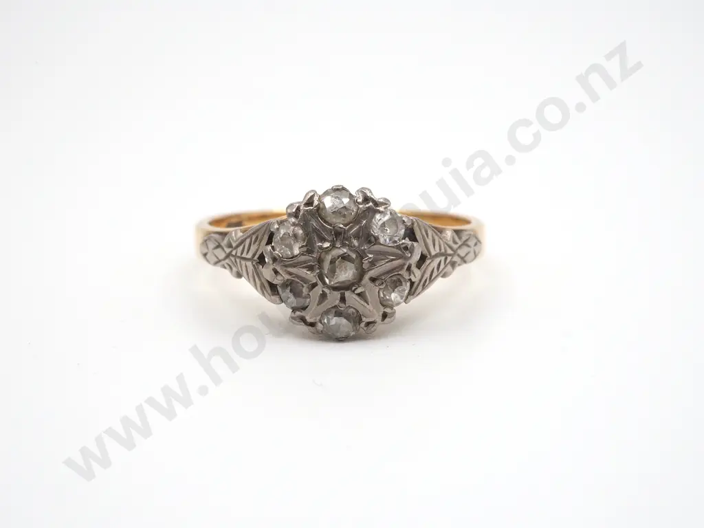 18ct Gold, Platinum & Diamond Ring Image 1++