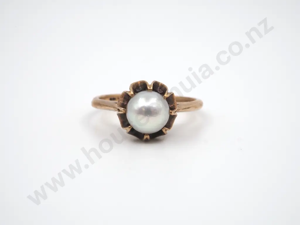 9ct Gold Vintage Pearl Ring Image 1++