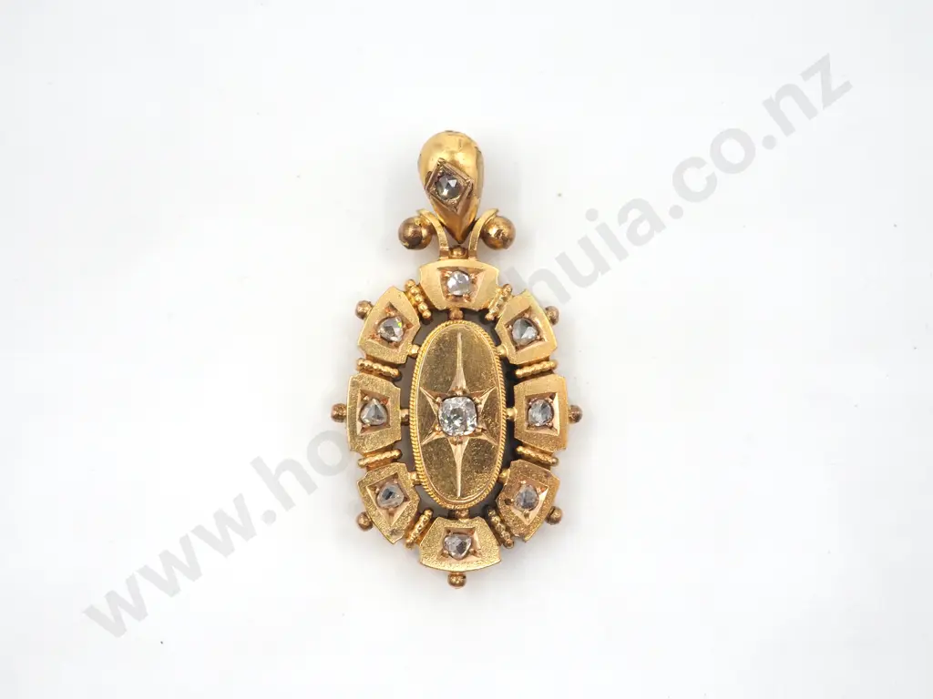 18ct Gold Georgian Diamond Pendant, Circa 1820 Image 1++
