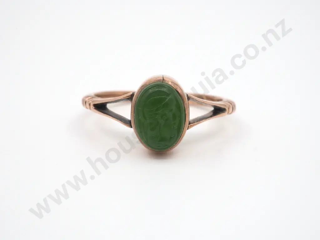 9ct Rose Gold Antique Carved Intaglio Ring Image 1++