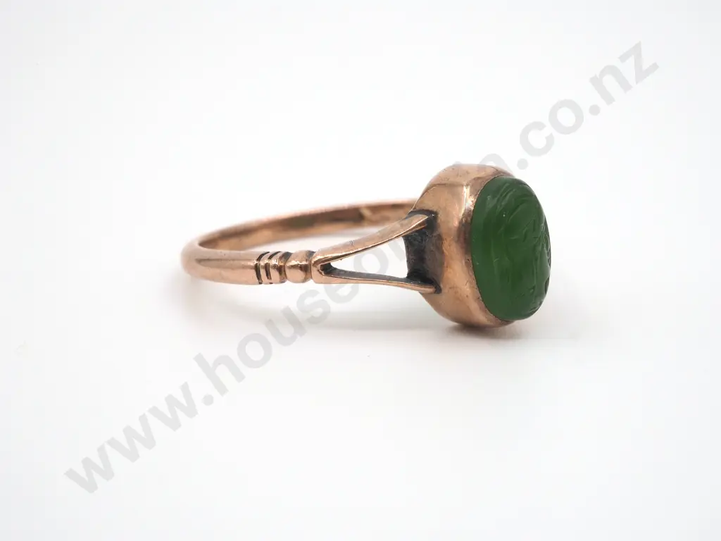 9ct Rose Gold Antique Carved Intaglio Ring Image 1++