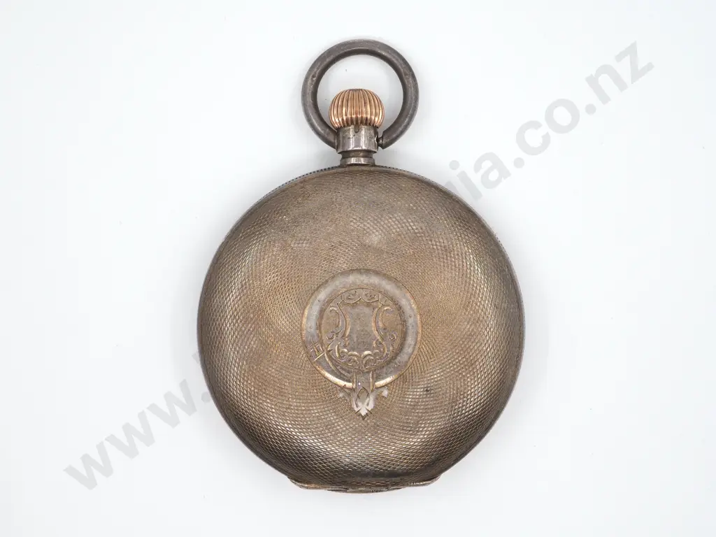 Sterling Silver Machine Turned Pocket Watch Image 1++