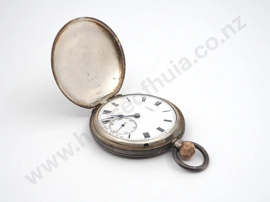 Sterling Silver Machine Turned Pocket Watch Image 1++