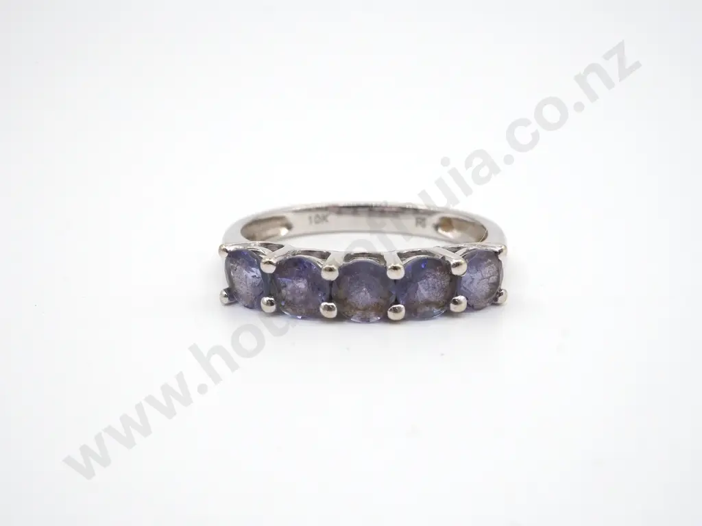 10ct White Gold Purple Gem Ring Image 1++