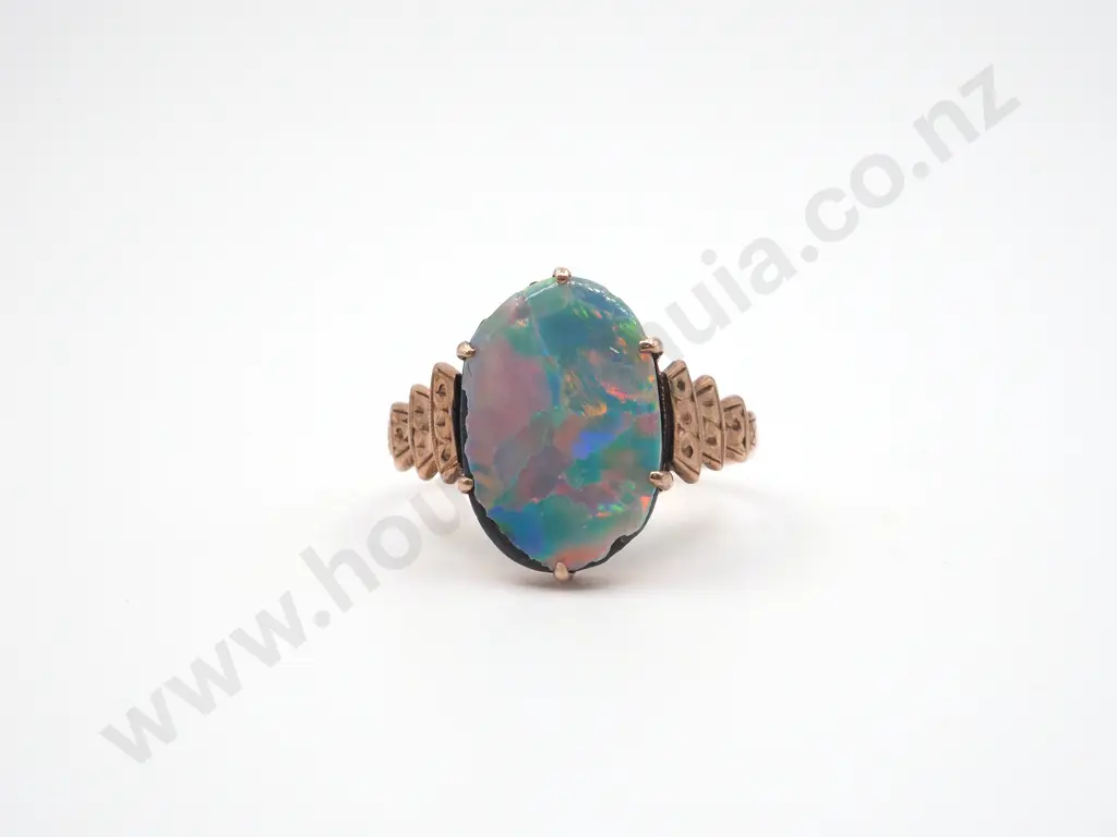 9ct Rose Gold Opal Doublet Ring Image 1++