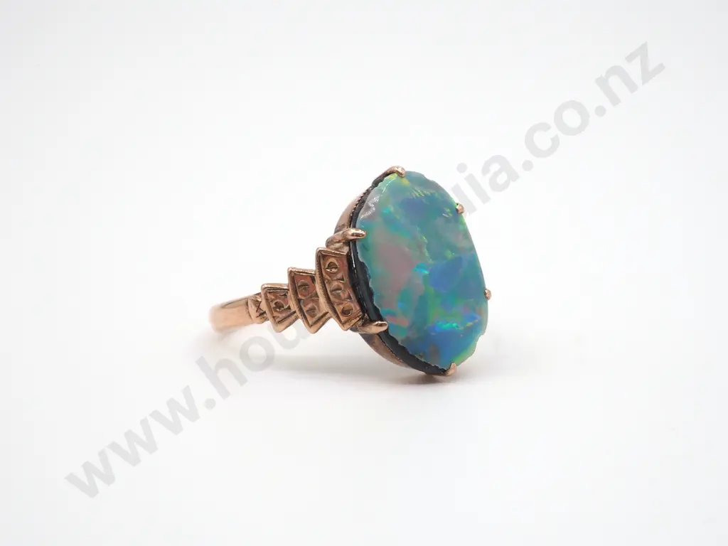 9ct Rose Gold Opal Doublet Ring Image 1++