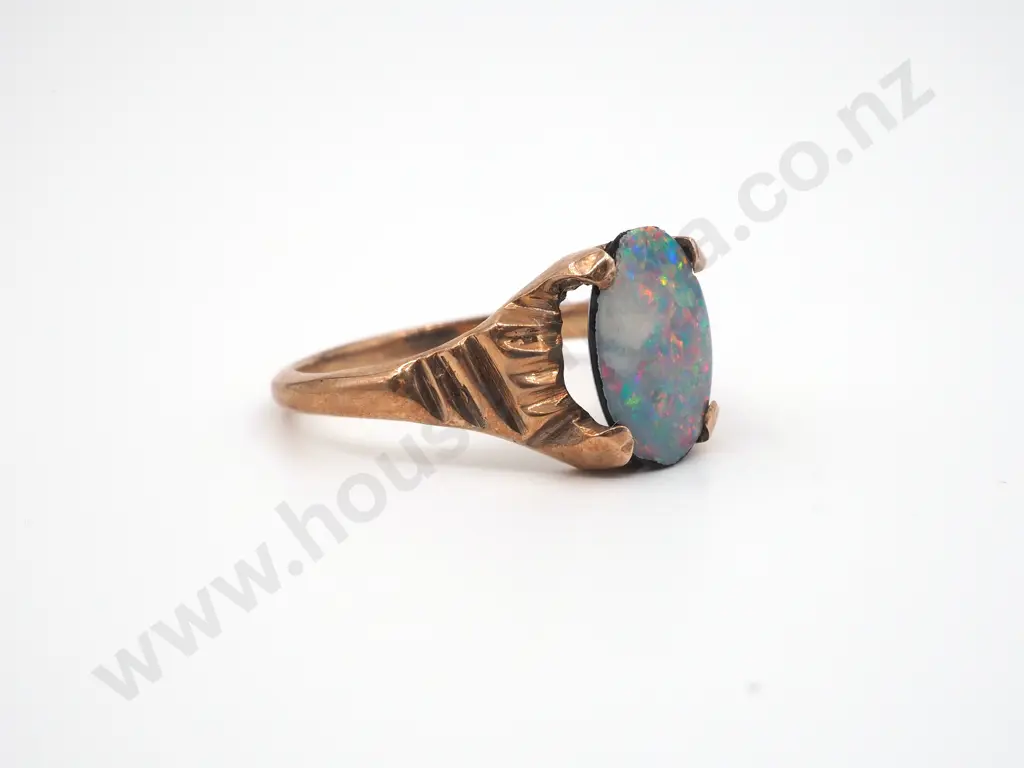 9ct Rose Gold Vintage Opal Ring Image 1++