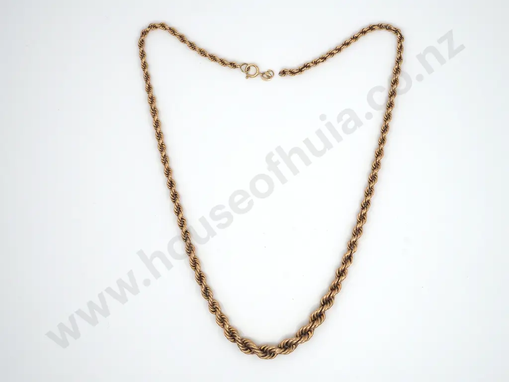 8ct Gold Graduated Rope Necklace A/F Image 1++