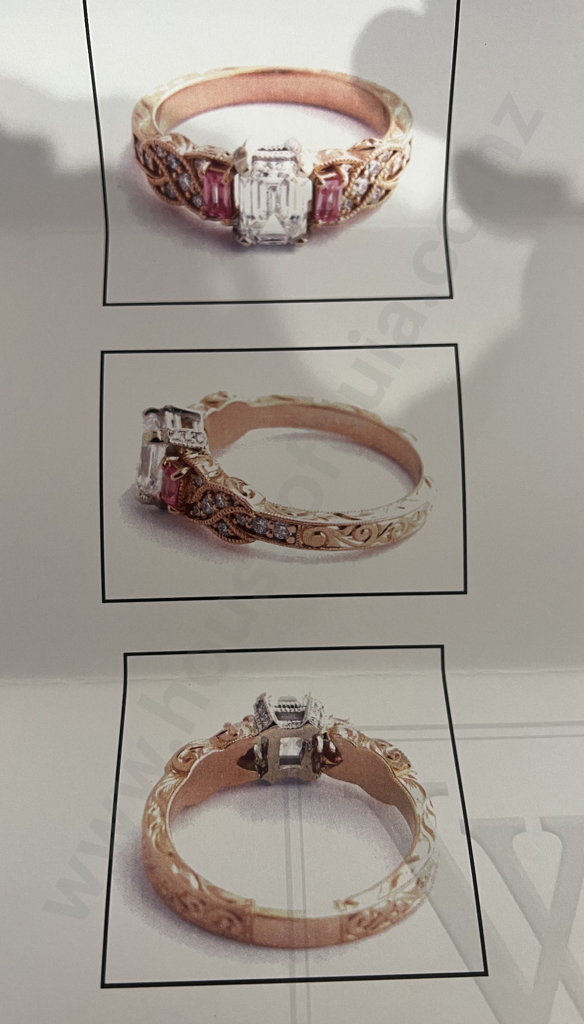 18ct Rose & White Gold 1ct Diamond & Pink Sapphire Ring, valuation Image 1++