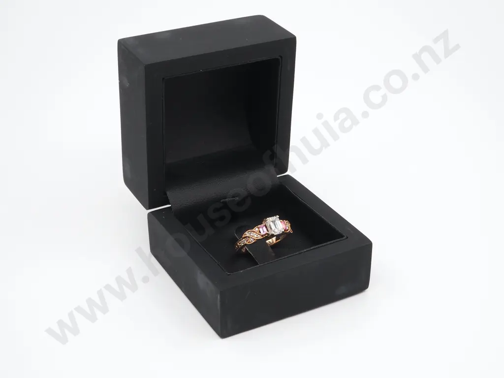18ct Rose & White Gold 1ct Diamond & Pink Sapphire Ring, valuation Image 1++