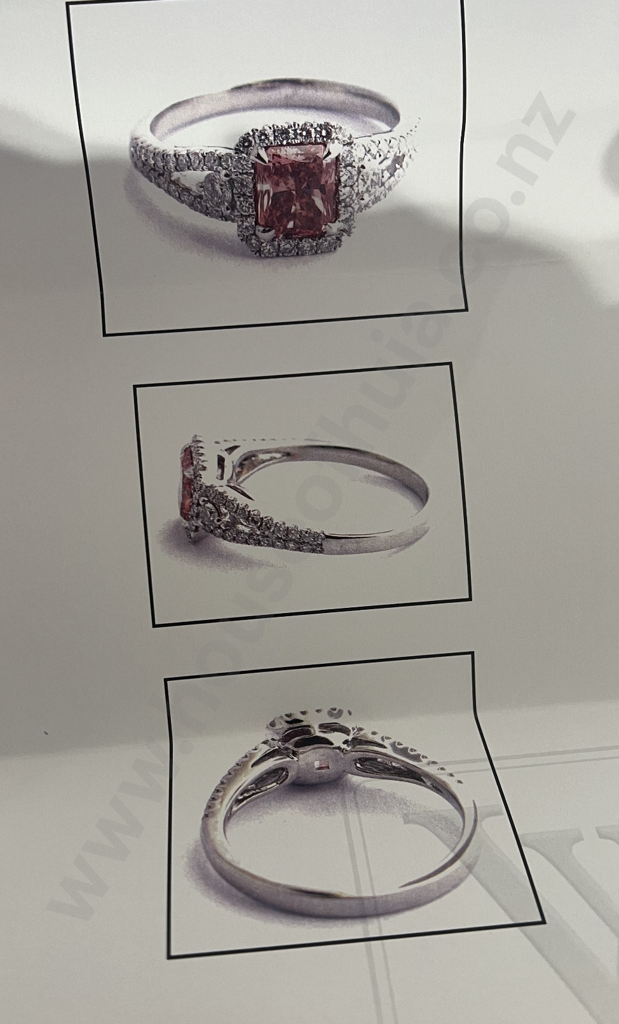 18ct White Gold 1.2ct Pink Diamond Cluster Ring, Valuation Image 1++