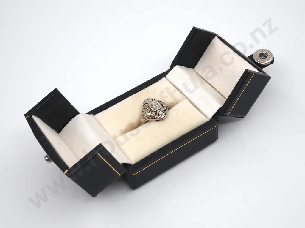18ct White Gold Art Deco Antique Diamond Ring, Valuation Image 1++