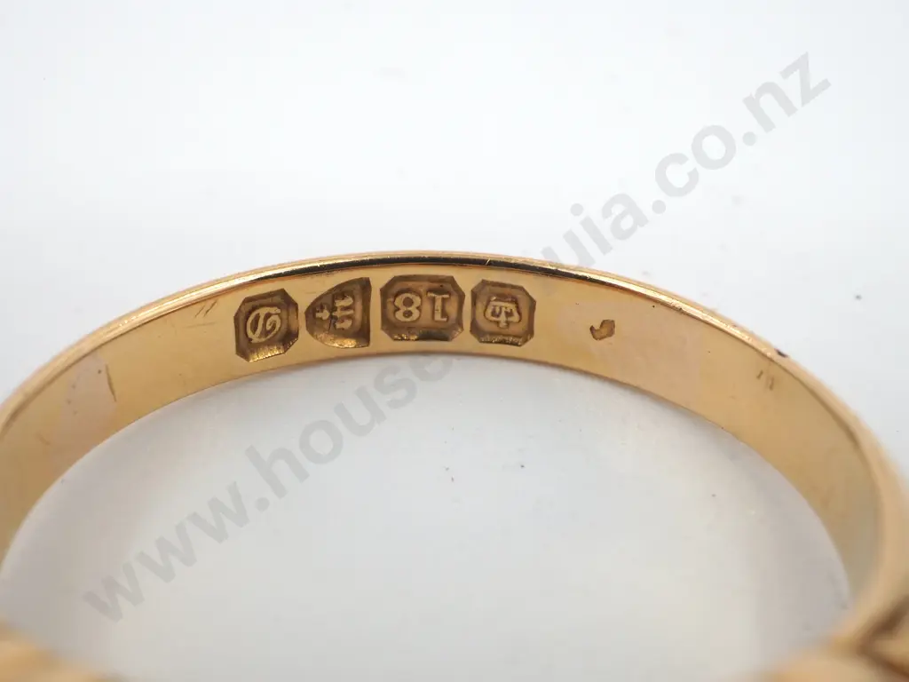 18ct Gold Antique Ruby & Diamond Half Hoop Ring Circa 1904, Valuation Image 1++