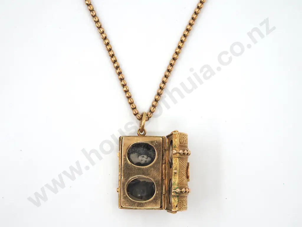 18ct Gold Antique Treasure Chest Locket Circa 1900, Valuation Image 1++