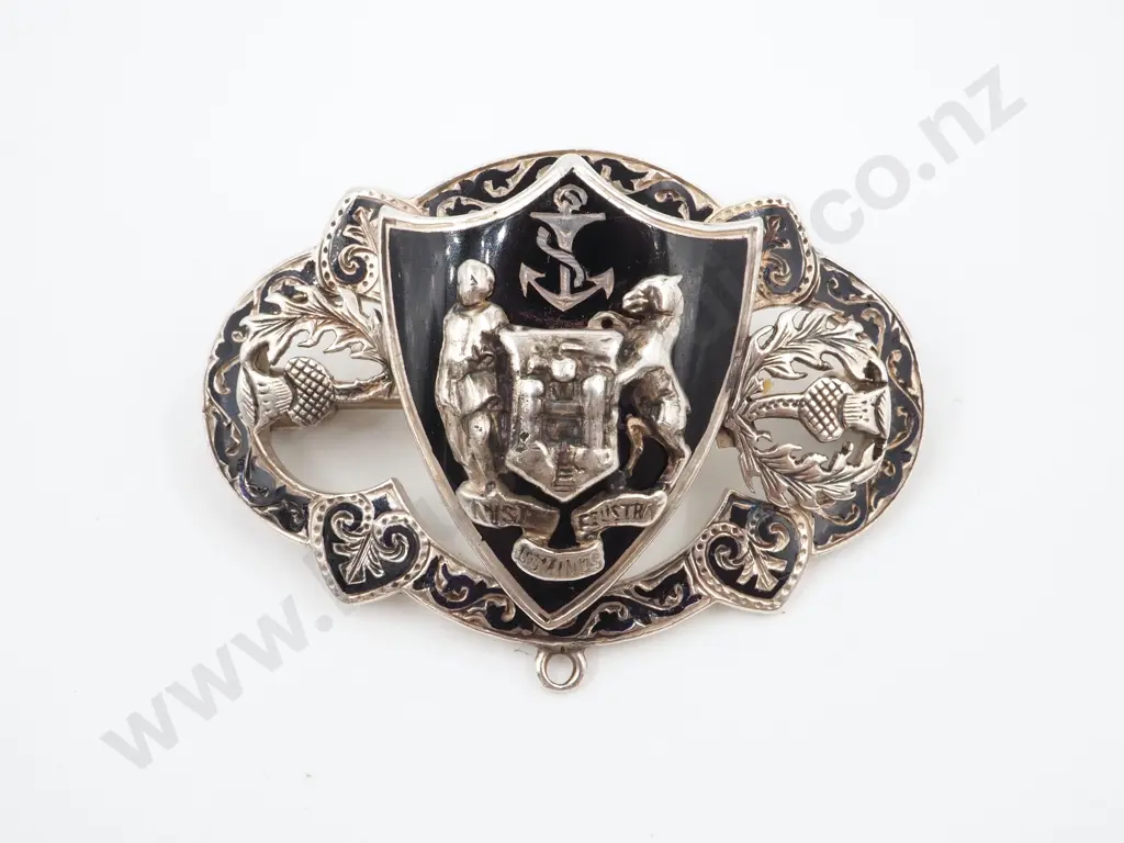 Scottish Sterling Silver Enamel Brooch, AF Image 1++