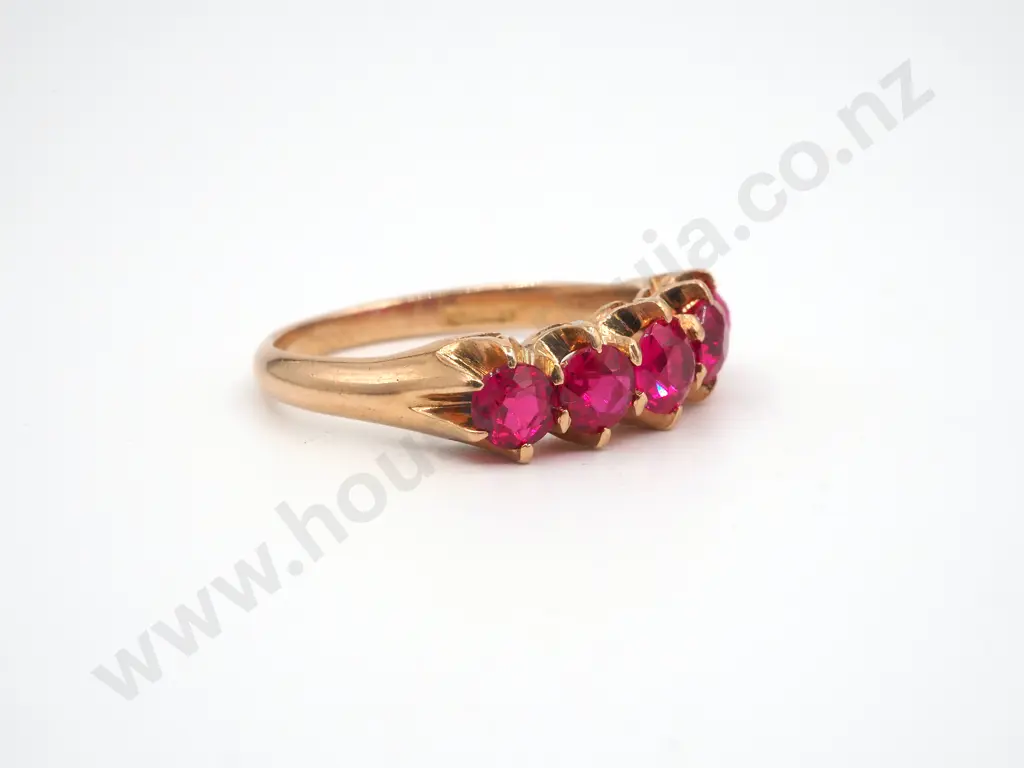18ct Gold Synthetic Ruby Ring, Circa 1910 Image 1++