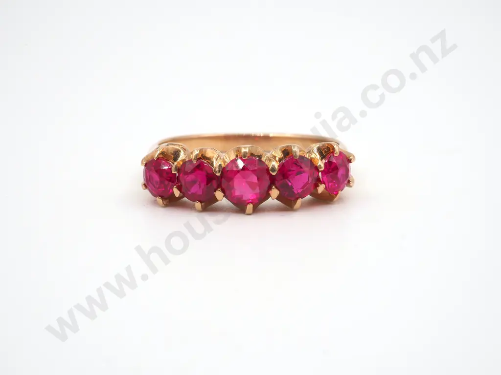 18ct Gold Synthetic Ruby Ring, Circa 1910 Image 1++