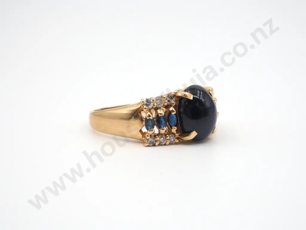 18ct Gold Sapphire & Diamond Cluster Dress Ring, Valuation Image 1++